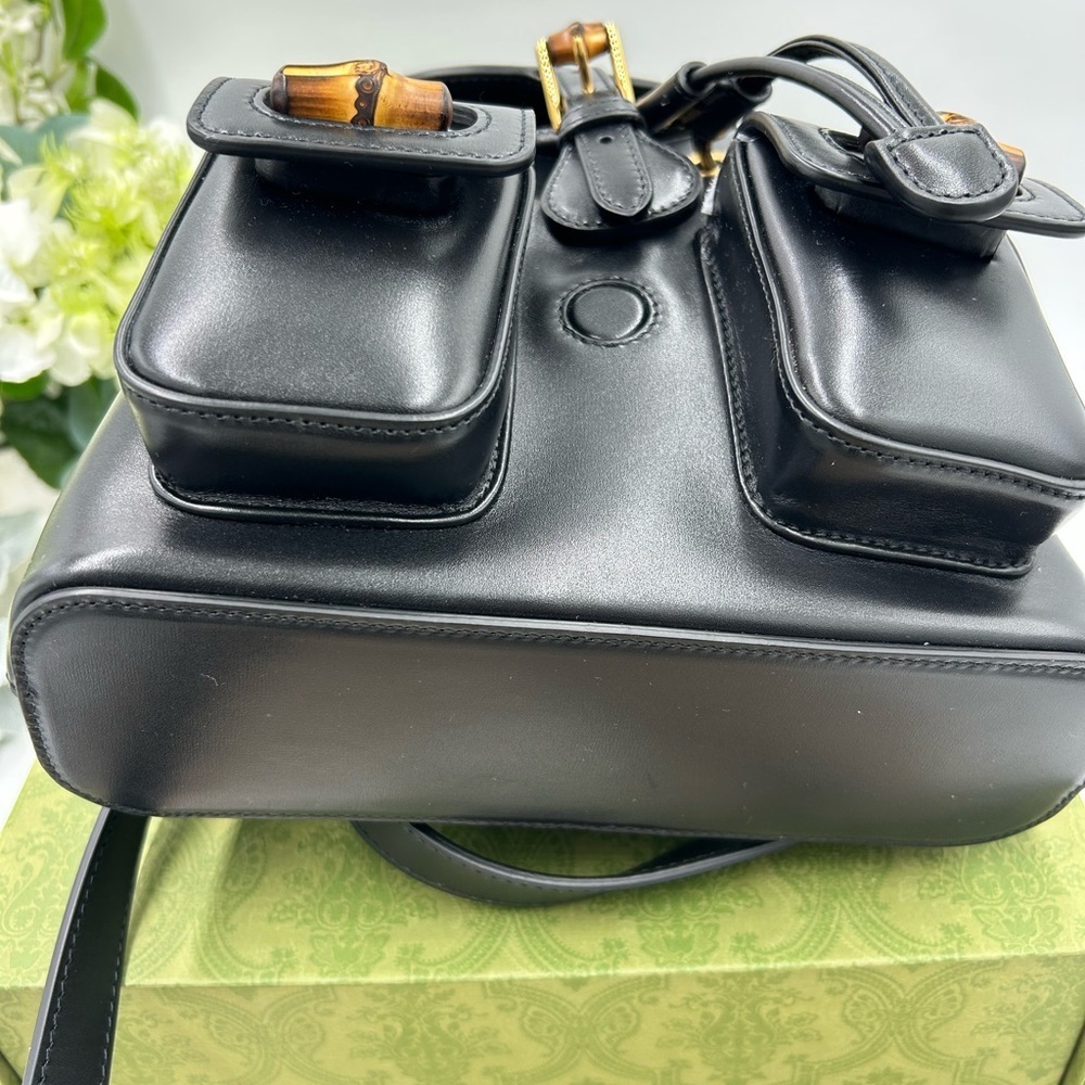 Gucci leather bamboo backpack made in Italy NWT - Picture 10 of 15